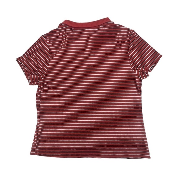 No Boundaries Red Black Striped Collared Short Sleeve Top Size XXL Women’s - Picture 3 of 5